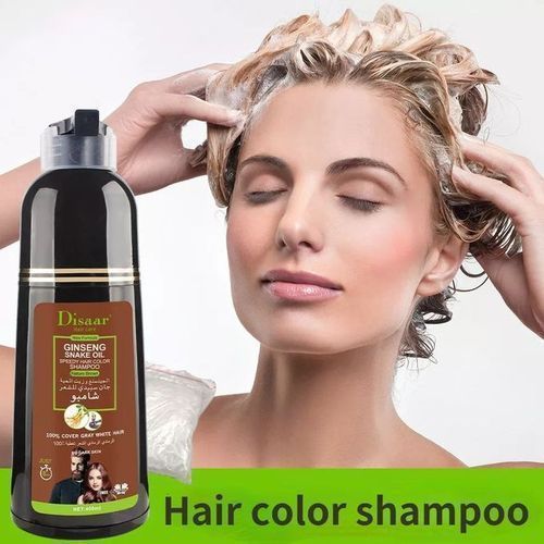 Disaar Shampoing colorant cheveux marron pour homme et femme, 400ml